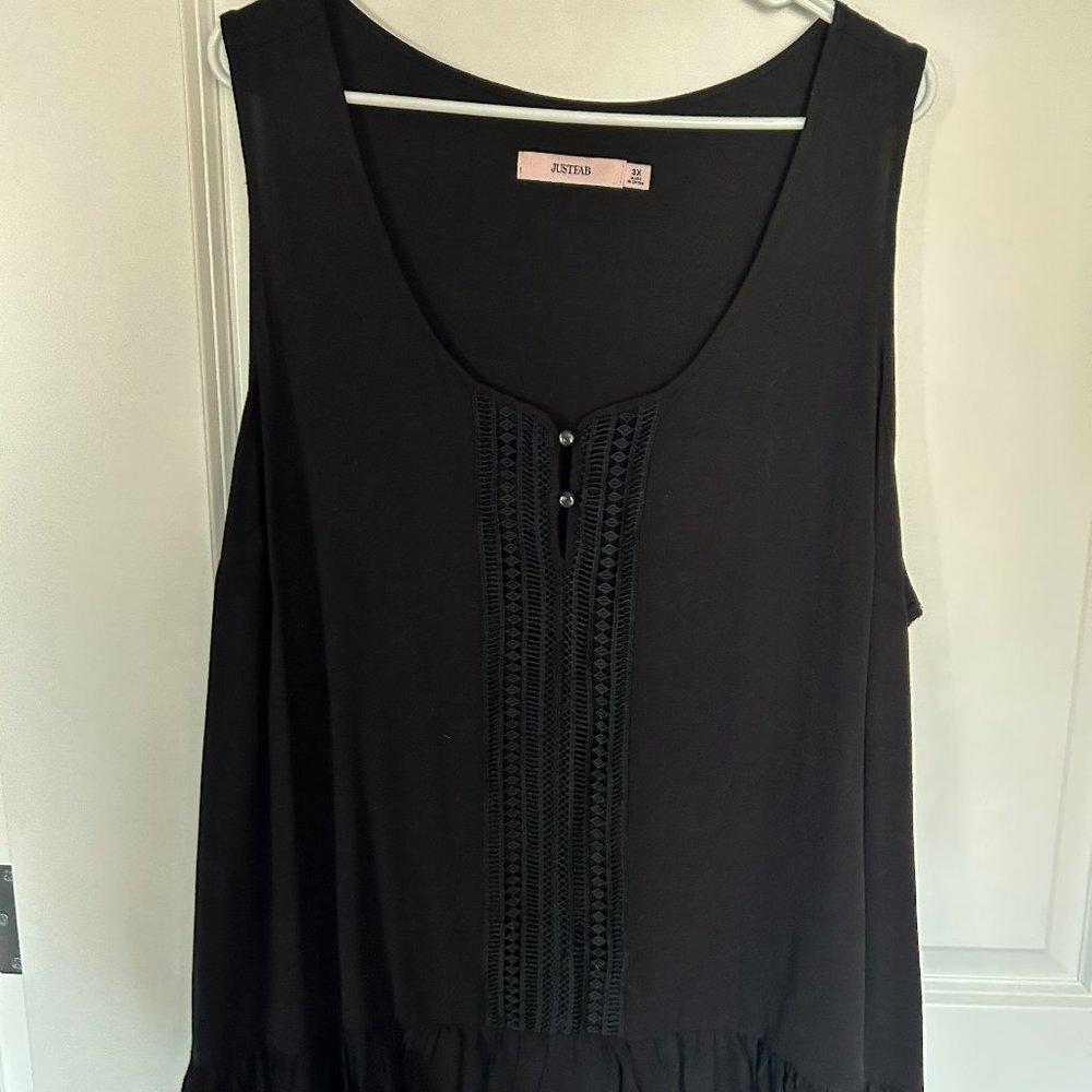 Black sleeveless top 3X.